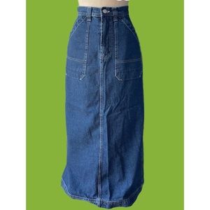 VINTAGE Late 90s or Y2K Maxi Denim/Jean Skirt